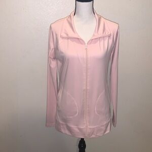 Balance Collection Light Pink Super Soft full zip up athletic shirt